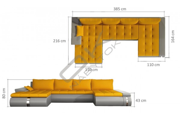 WERSAL Rozkladacia sedacia súprava FADO - široký výber farieb